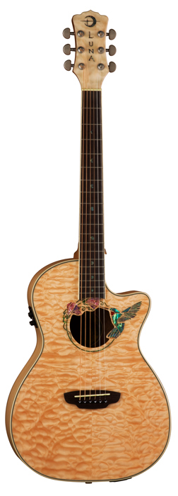 Luna Luna Hummingbird Fauna Acoustic-Electric Guitar - Natural
