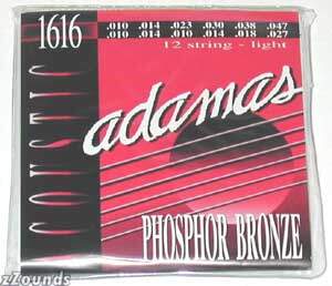 Adamas Phosphor Bronze 12 String Acoustic Guitar Strings Light 10 47