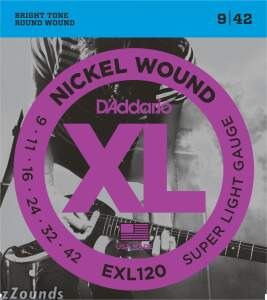 D'Addario EXL120 XL Electric Guitar Strings (Super Light, 9-42)