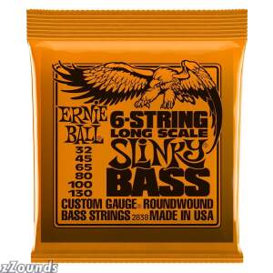 Ernie Ball 2838 6-String Long Scale Slinky Bass Electric Bass Strings (32-130)