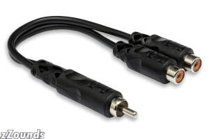 Hosa Y Cable - 6 inch (RCA Male to 2 RCA Female) (Model YRA104)