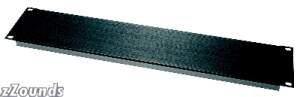 Middle Atlantic 1 Space (1 3/4 in.) Flanged Aluminum Blank Panel, Black Brushed Finish