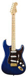 Fender Deluxe Players Stratocaster Electric Guitar, Maple - Sapphire Blue Transparent