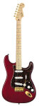 Fender Deluxe Players Stratocaster Electric Guitar, Maple - Crimson Red Transparent