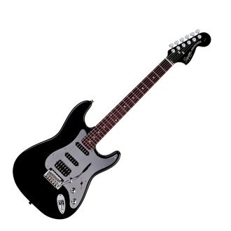 Squier Black and Chrome Fat Strat Guitar
