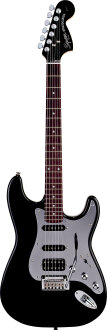 Squier Black and Chrome Fat Strat Guitar
