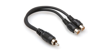 Hosa Y Cable - 6 in. RCA M to 2 RCA F