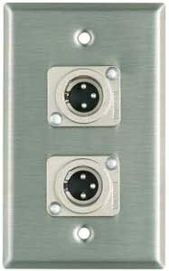 Pro Co Wall Plate with Dual Male XLR