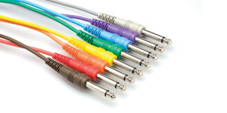 Hosa Patchbay Cables 1.5 ft 1/4 in x 8
