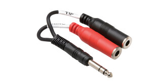 Hosa Y Cable - S 1/4 in M to 2 1/4 in F