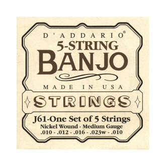 D'Addario J61 Nickel Banjo Strings