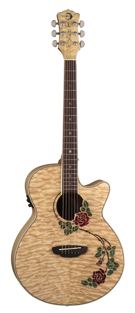 Luna Luna Rose Flora Acoustic-Electric Guitar - Gloss Natural