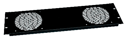 Middle Atlantic Middle Atlantic Dual Fan Panel, Black Finish, 3 Space