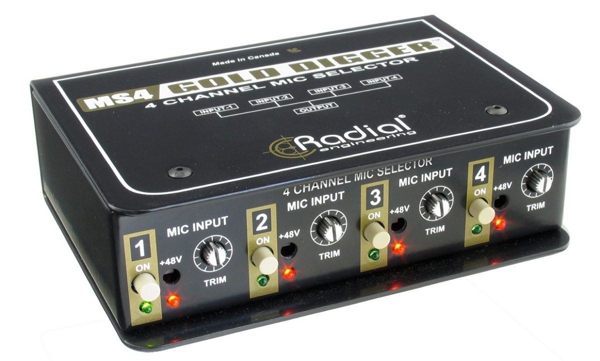 Radial Radial Gold Digger Passive 4-Channel Microphone Selector