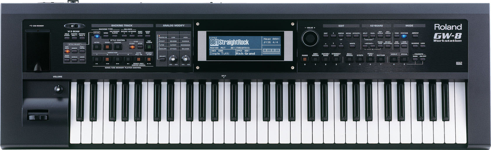 Roland Roland GW8 61-Key Interactive Music Workstation Keyboard