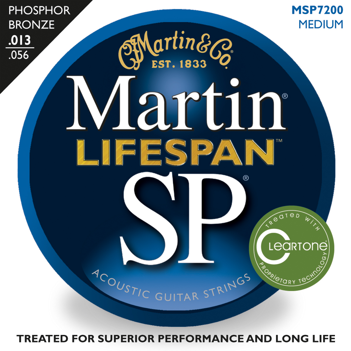 Martin Martin SP Lifespan Acoustic Guitar Strings, Phosphor Bronze (13-56)