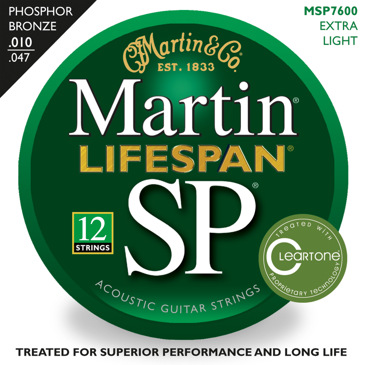 Martin Martin SP Lifespan Bronze Acoustic Guitar Strings, 12-String