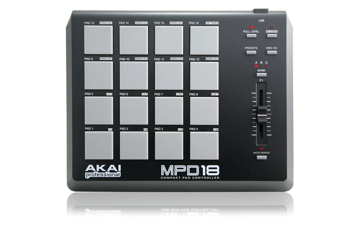 Akai Akai MPD18 USB/MIDI Pad Controller, Compact