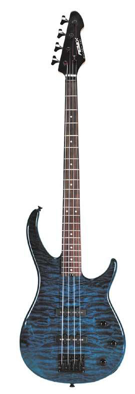 Peavey Peavey Millennium Quilt Top BXP Electric Bass Guitar, 4 String - Transparent Blue