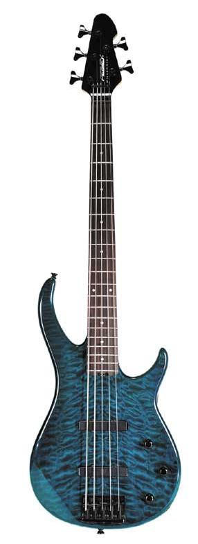 Peavey Peavey Millennium Quilt Top BXP Electric Bass Guitar, 5 String - Transparent Blue