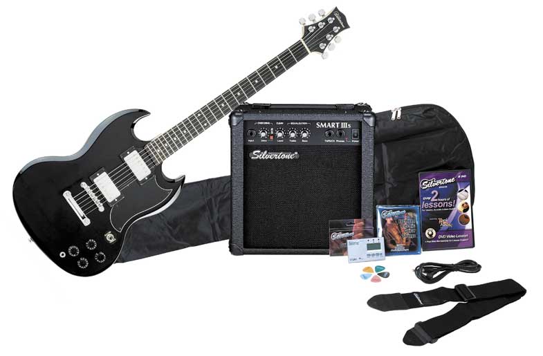 Silvertone Silvertone Rockit 21 Electric Guitar Package - Liquid Black