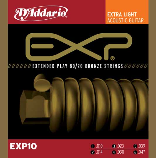 D'Addario D'Addario EXP10 Coated 8020 Extra Light Bronze Acoustic Strings