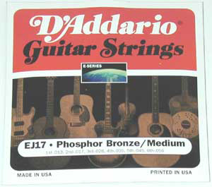 D'Addario D'Addario EJ17 Phosphor Bronze Medium Acoustic Guitar Strings