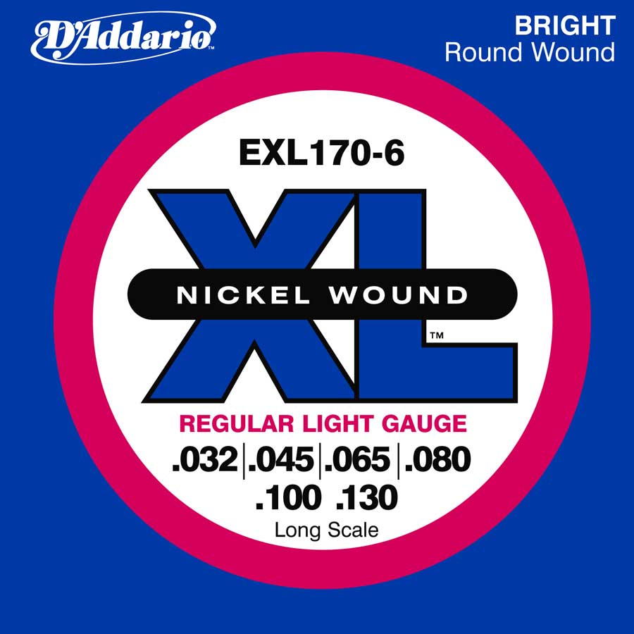 D'Addario D'Addario EXL170-6 XL Regular Light/Long 6-String Bass Strings