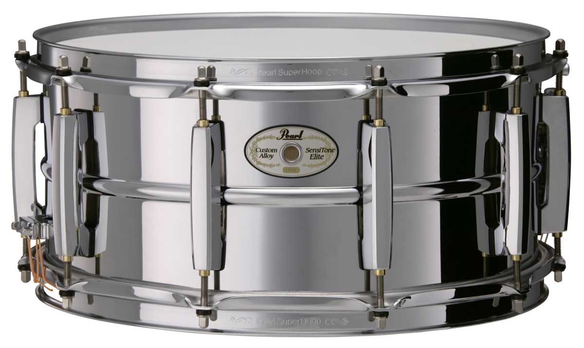 Pearl Pearl Sensitone Elite Steel 6.5x14 Inch Snare Drum - Chrome (6.5x14 Inch)