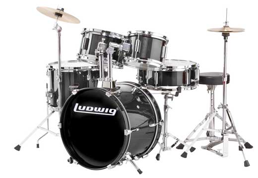 Ludwig Ludwig LJR106 Junior Drum Set, 5-Piece - Black