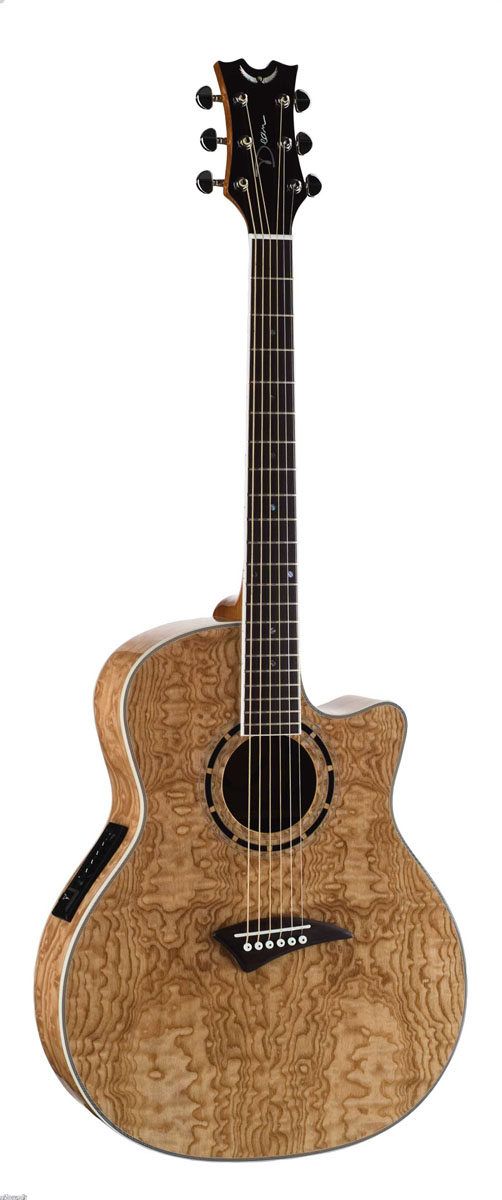 Dean Dean Exotica Acoustic-Electric Guitar, Quilted Ash - Natural