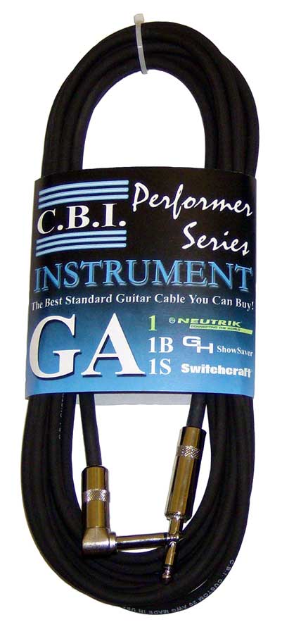CBI CBI GA1 Instrument Cable with Straight and Right Angle Connectors (25 Foot)