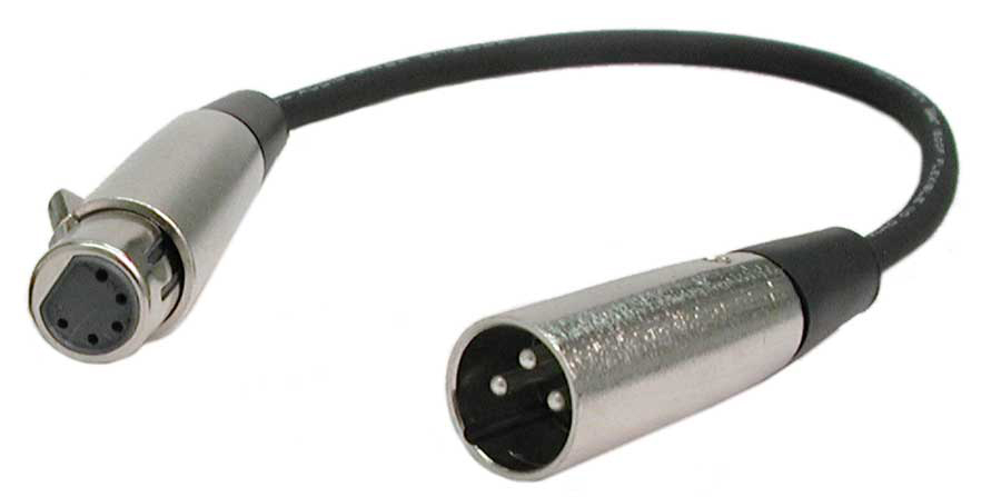 Hosa Hosa DMX3 5-Pin XLRF to 3-Pin XLRM DMX Cable (6 Inch)