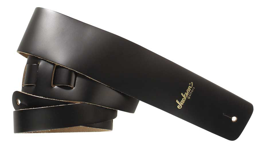 Jackson Jackson Extra Long Guitar Strap, Leather - Black