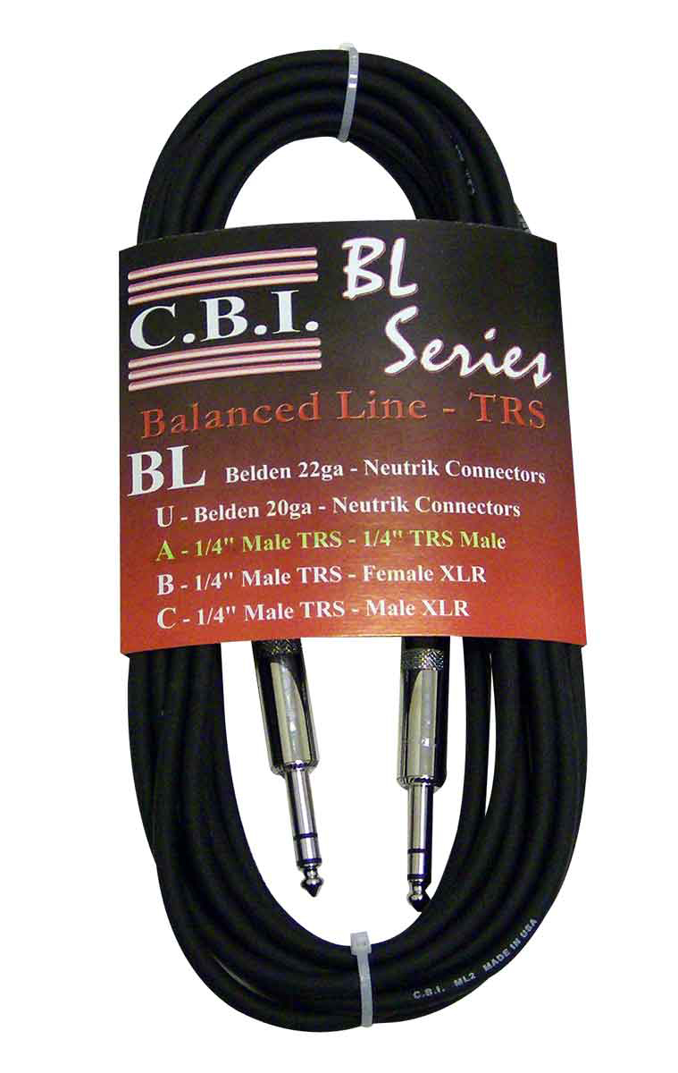 CBI CBI BL2A 1/4 in. Stereo Balanced TRS-TRS Cable (15 Foot)