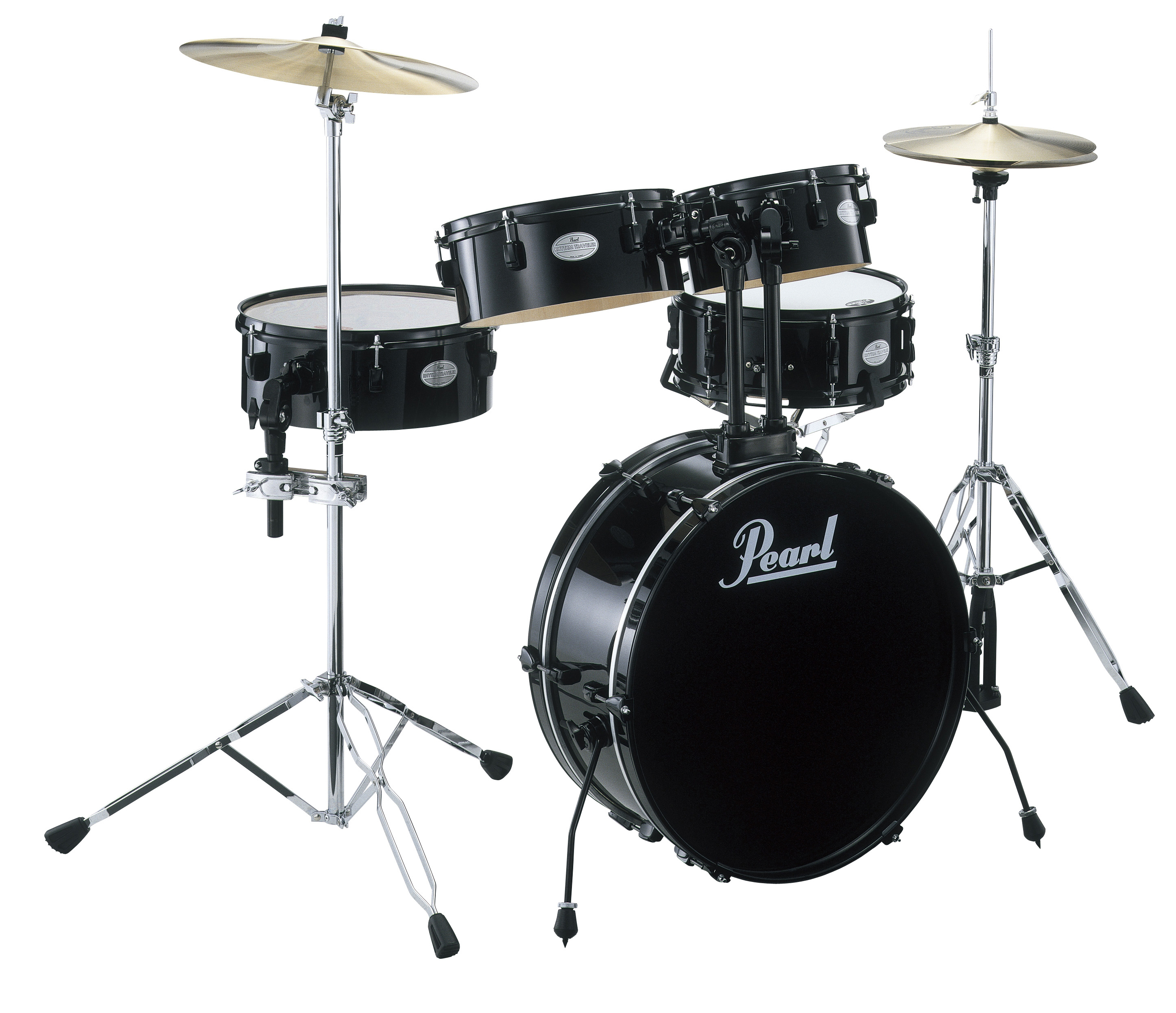 Pearl Pearl Rhythm Traveler Portable Drum Kit, 5-Piece - Jet Black