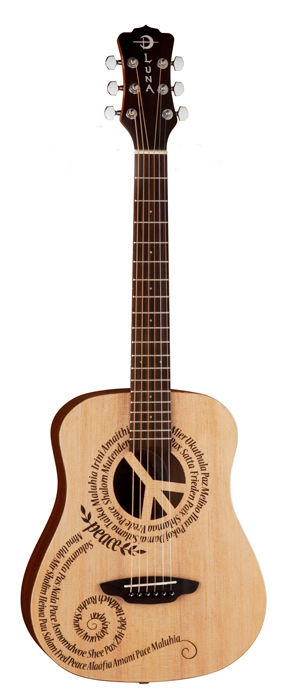 Luna Luna Safari Peace Travel Acoustic Guitar (with Gig Bag)