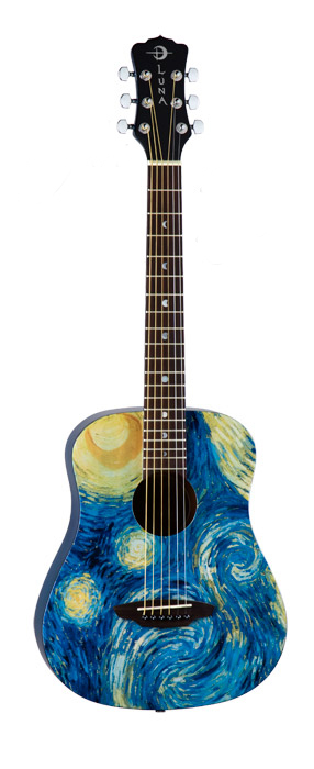 Luna Luna Safari Starry Night Travel Acoustic Guitar (with Gig Bag)