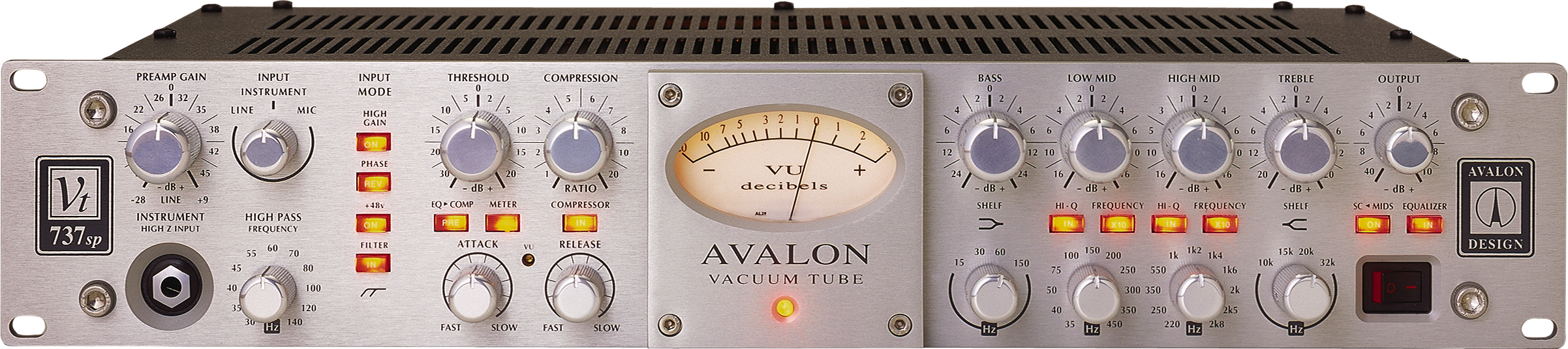 Avalon Avalon VT-737SP Class A Microphone Processor - Silver Face