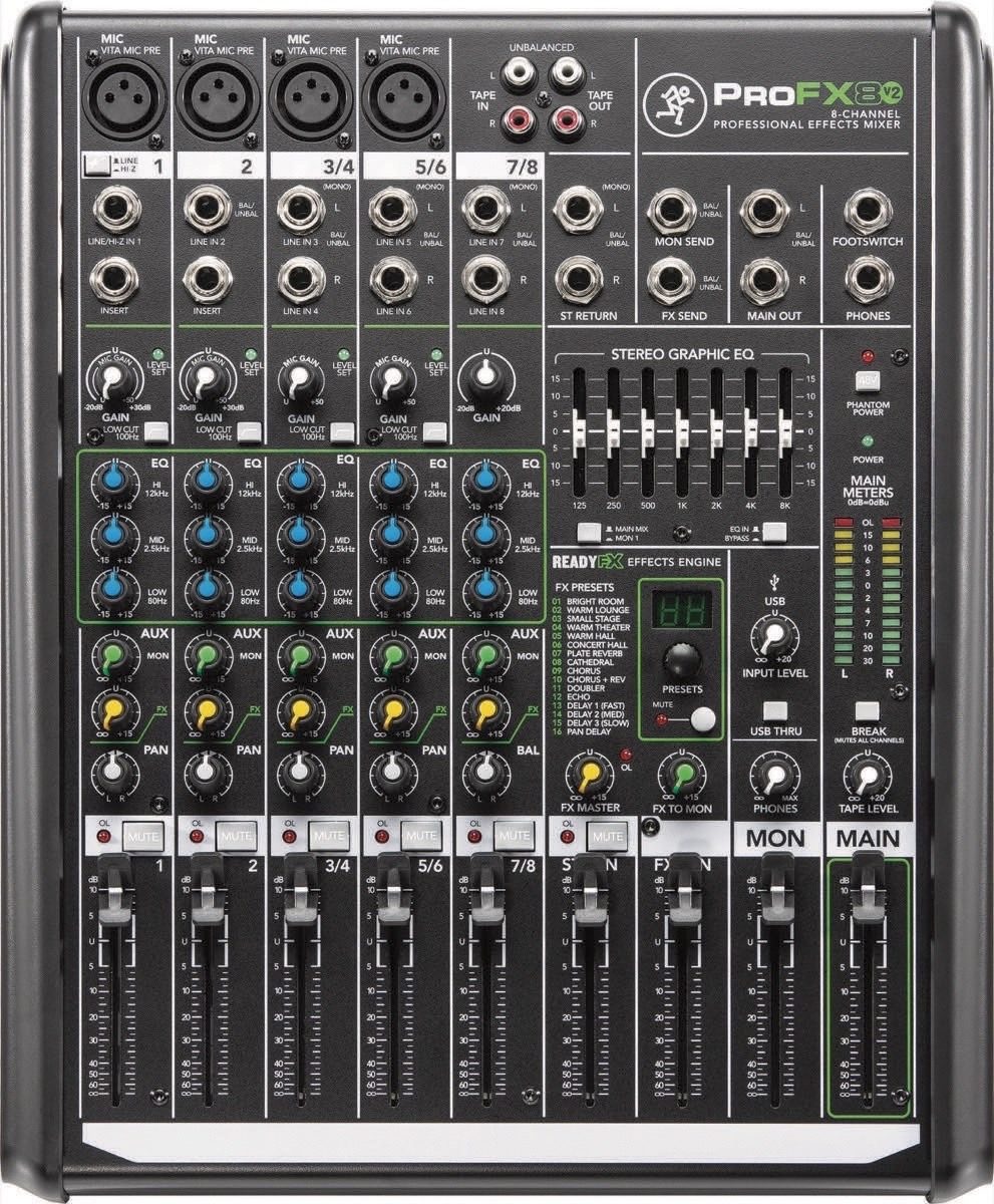 Mackie ProFX8 v2 USB Mixer with FX, 8Channel