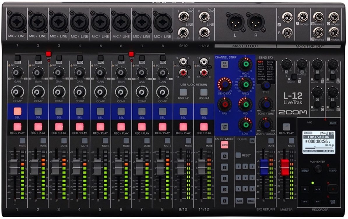 Zoom LiveTrak L-12 Digital Mixer, 12-Channel
